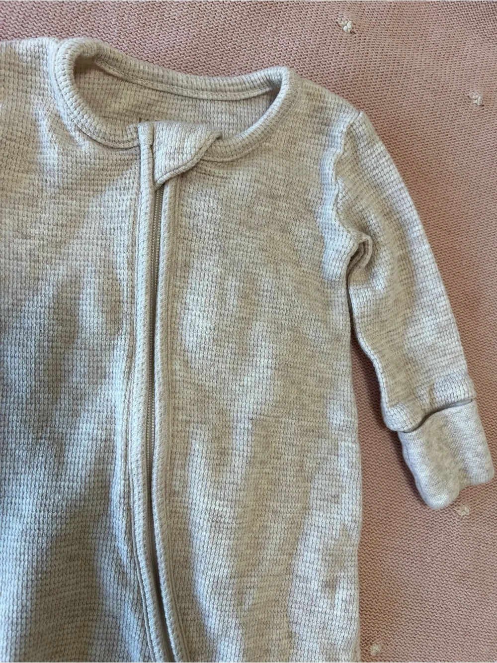 Colored Organics Zipper Pajamas - Oat 2